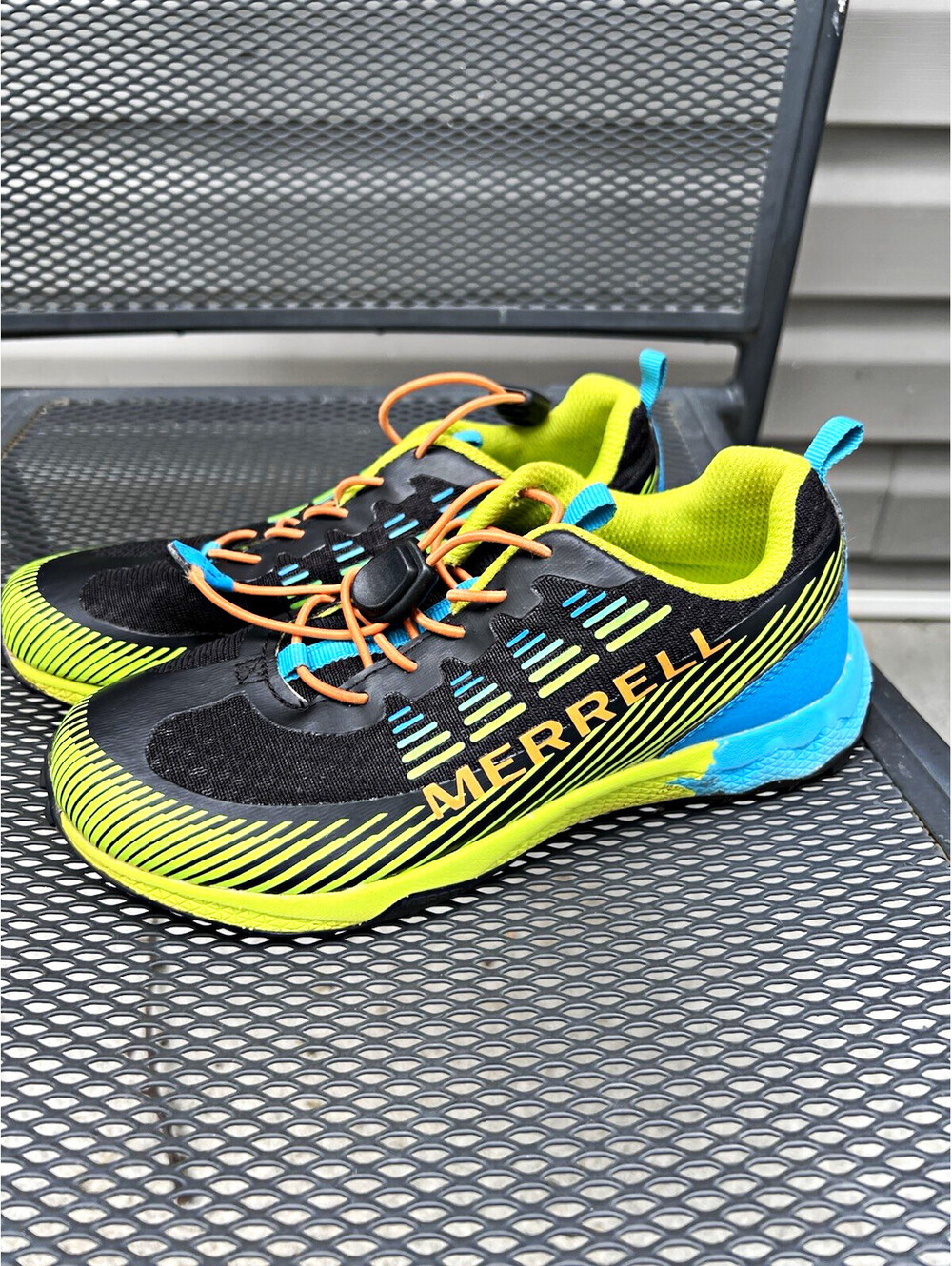Merrell Kids Black/Green/Blue Low Top Lace-Up Athletic Sneakers Orange